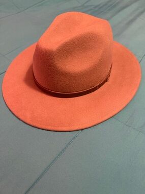 100% Wool Free People Tan Fedora Hat with Leather Band